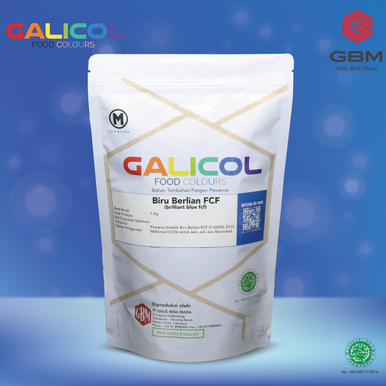 Food Color Brilliant Blue Fcf Brand Galicol Ci 42090 Packaging 1kg